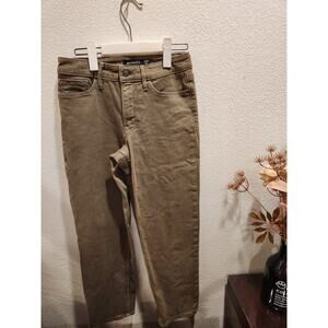 Athleta Jean Cropped‎ stretch high rise size 4 Denim Cotton with Lycra Olive